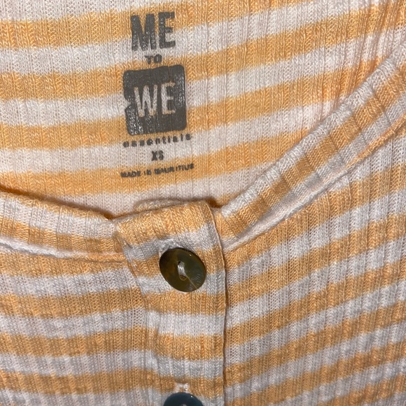 American Eagle Orange Striped Button Top - Picture 4 of 4